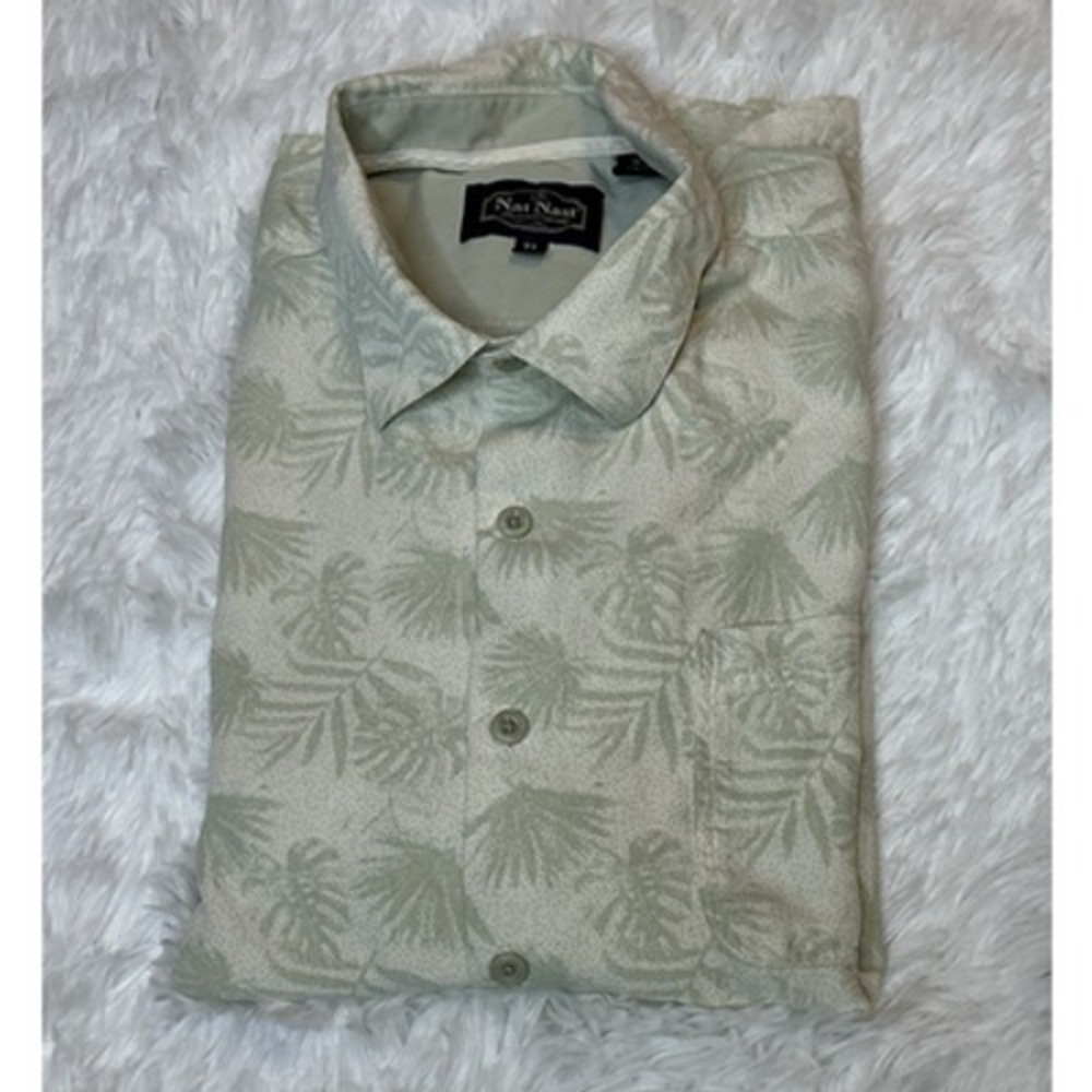 Nat Nast Men's Xl Short Sleeve Button Down Hawaiian tropical Shirt